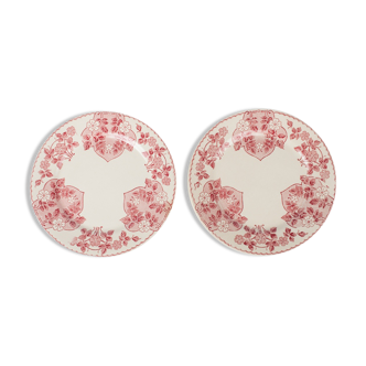 Lot de 2 assiettes plates Sarreguemines U & Cie, décor Biarritz