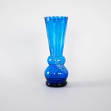 Blue glass vase, Danish design, 1960s, made in Denmark