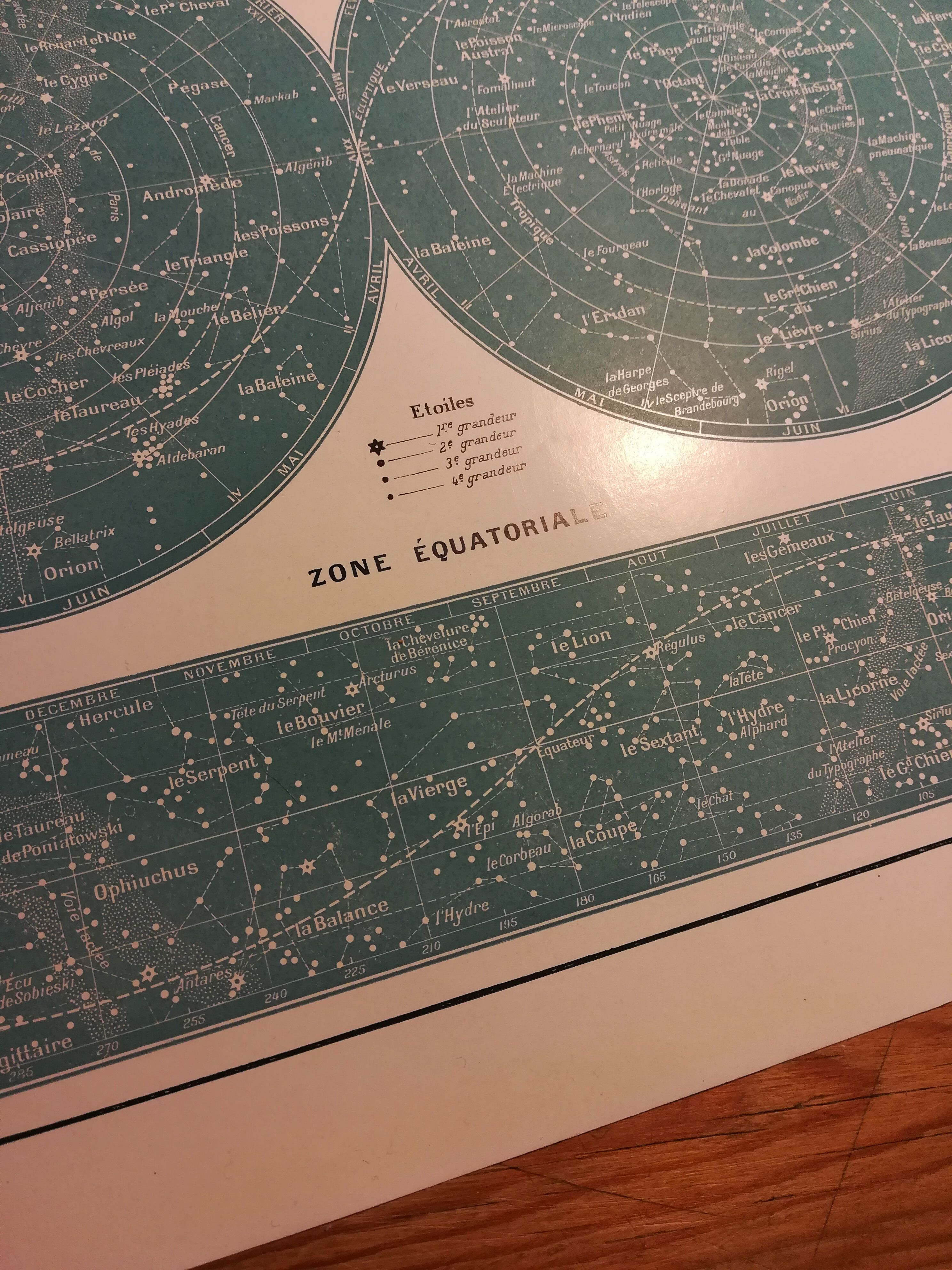 Lithograph on the moon and sky