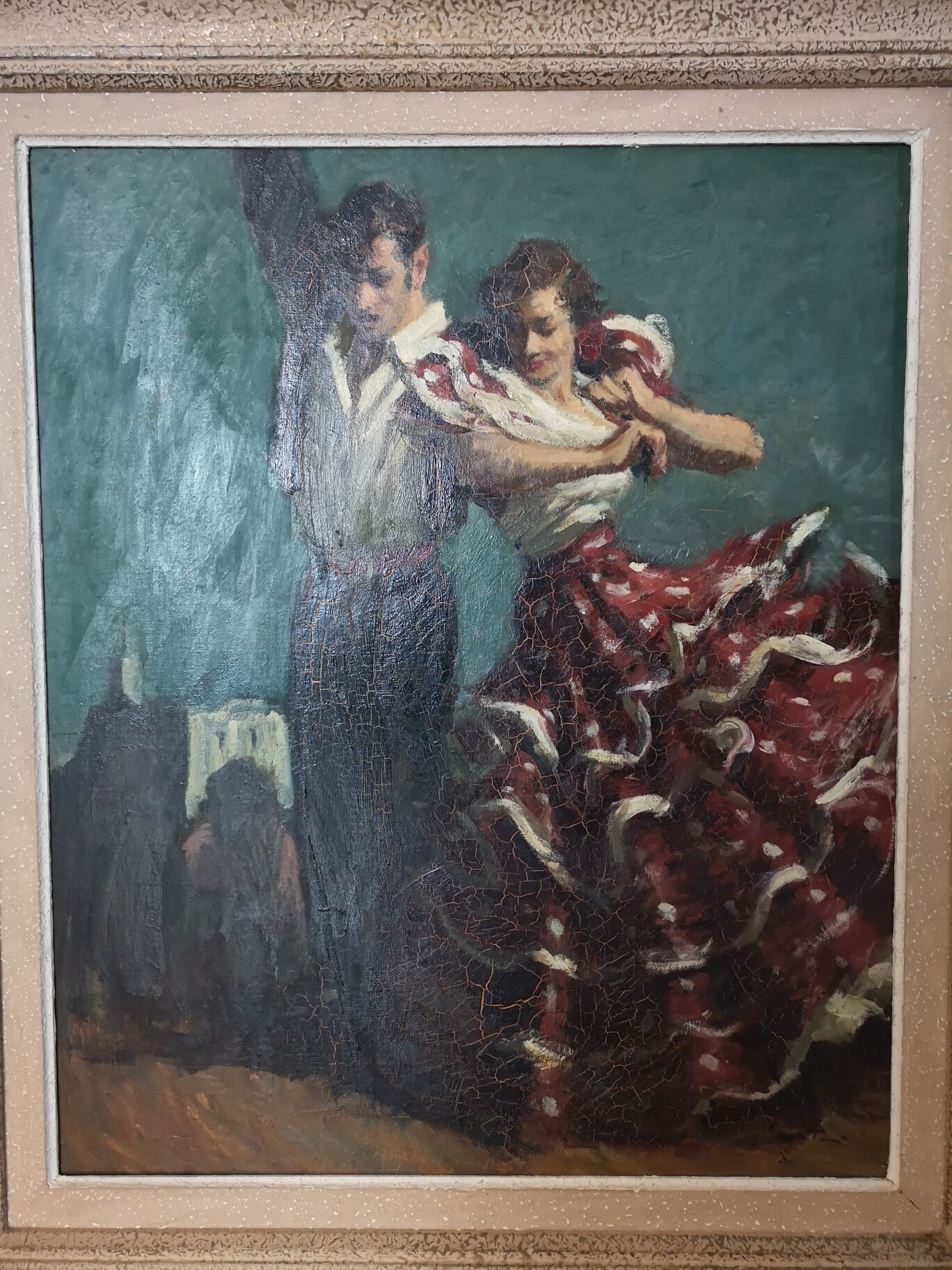 Painting on canvas, couple dancer flamenco