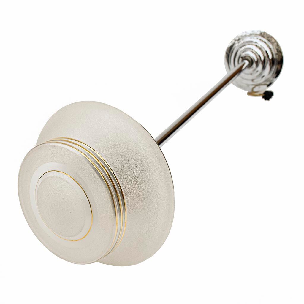 Hanging lamp round ball in vintage art deco gold frosted glass