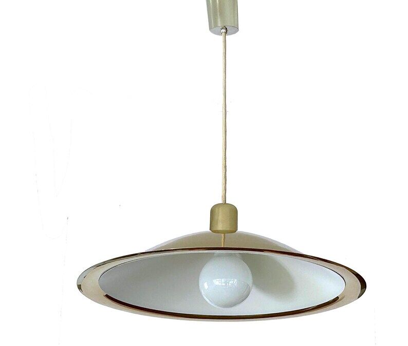 Large Danish Brass Pendant Light