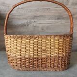 Vintage wicker bottle rack