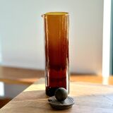 70s Amber Glass Orangeade Set - Vintage 9 Piece Set - Made in FRANCE