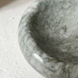 Round Italian ashtray made of hand-carved and polished green marble.