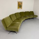 Complete living room with a sofa and 2 Italian design armchairs from the 70s, vintage.