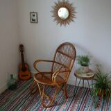 Armchair in rattan of the 1960s