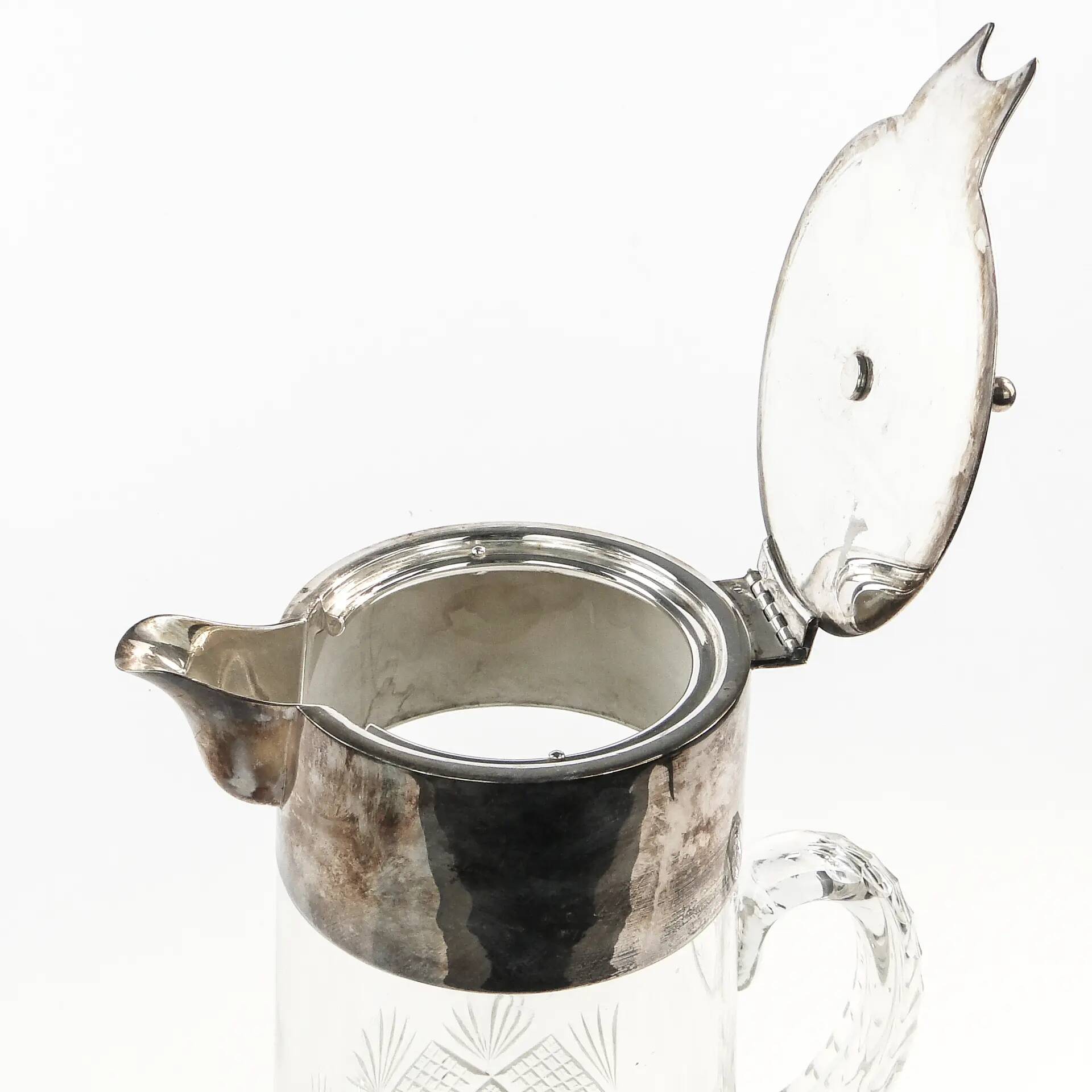 Art Deco wine jug, transparent glass, Germany, 1920s