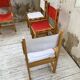 Set of 4 80s colored pine chairs
