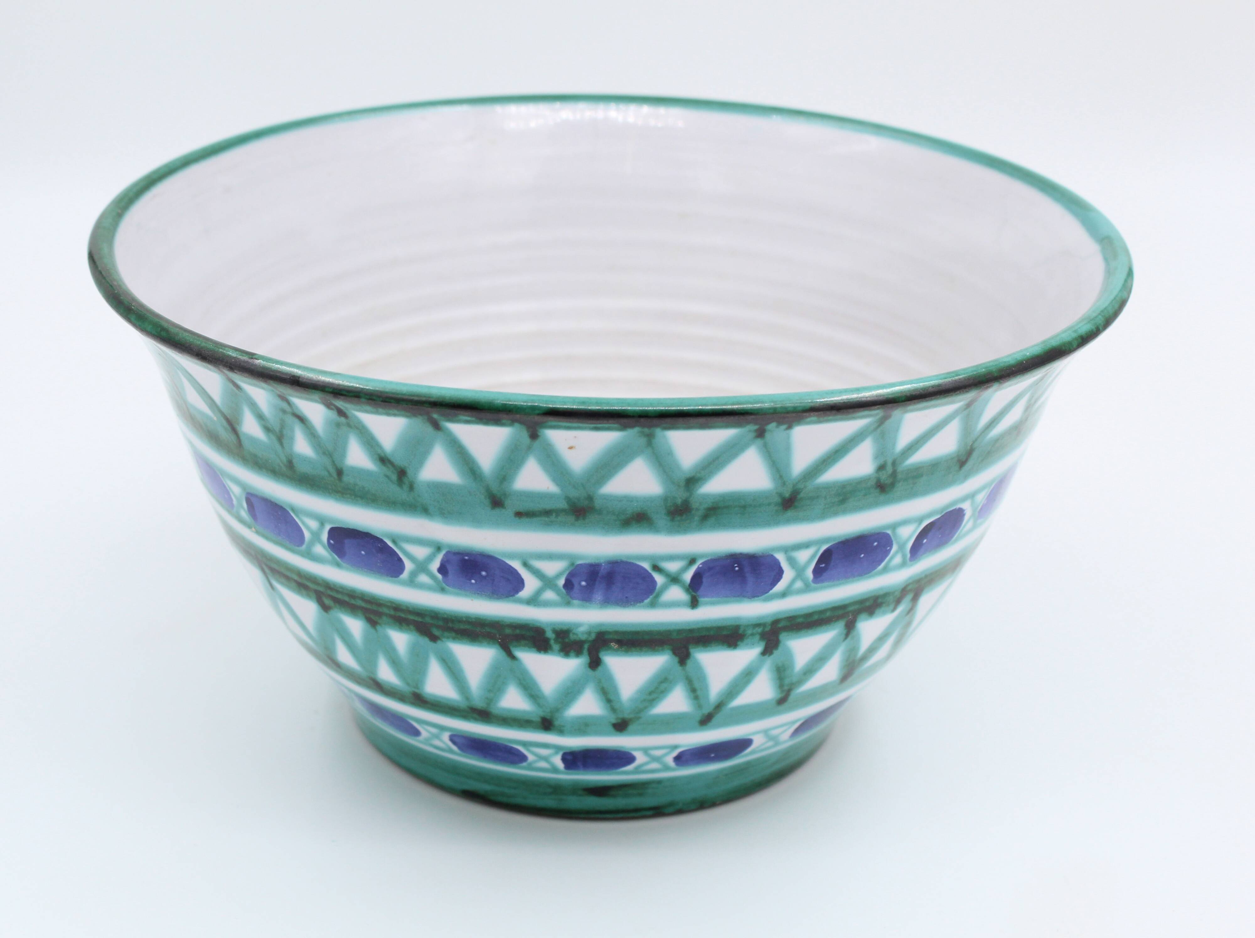 Large Robert Picault ceramic salad bowl, Vallauris, 1950s