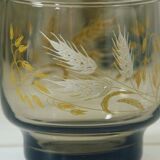 Lot 8 glasses smoked ears of Luminarc wheat 70s