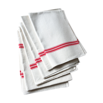 Set of six old tea towels