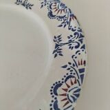 Duo d'assiettes en terre de fer Onnaing – décor bleu et rouge 19ème siècle