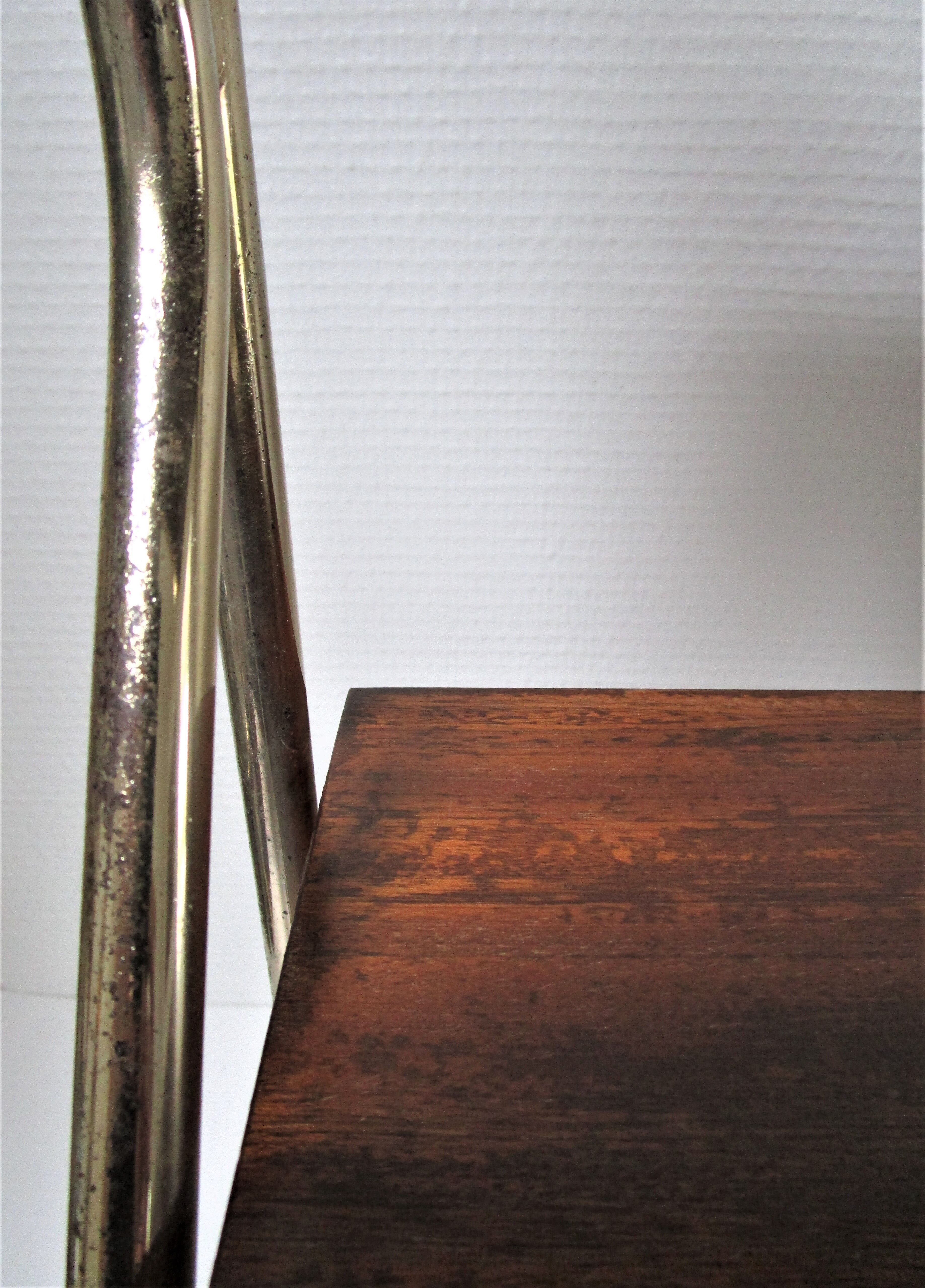 Bedside design in wood and gold metal 50s/60s