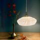 Vintage white Clichy glass lampshade pendant light