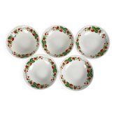5 coupelles, bols "Fraise" en céramique