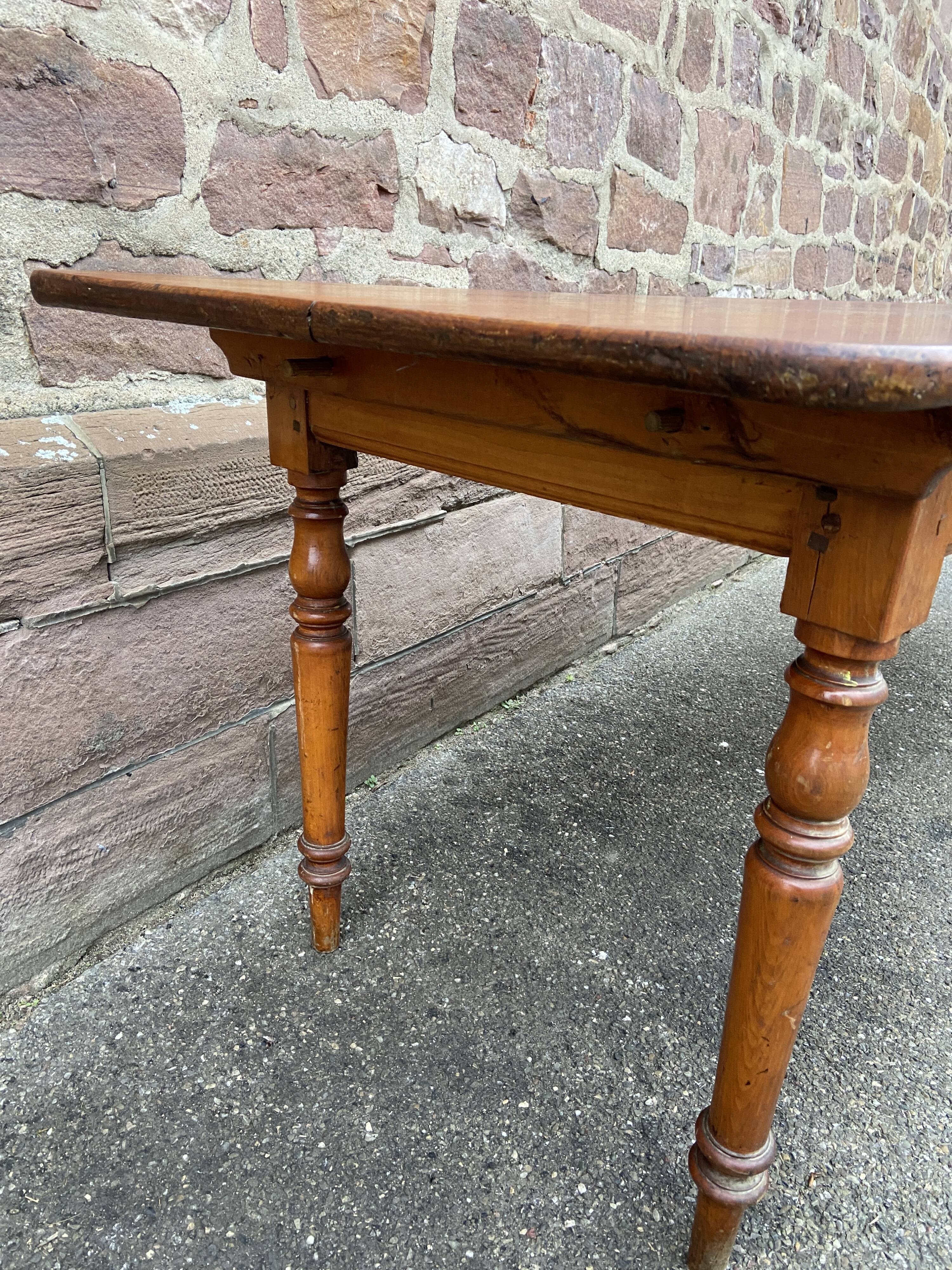 Large Alsatian farmhouse table 225 cm fir shade Merisier