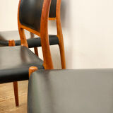8 Danish Mid-Century Teak Dining Chairs #80 by Niels O. Møller for J. L. Moller, 1960s
