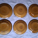 6 ochre earthenware plates from Haute Provence