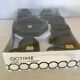 6 tasses et 6 sous tasses noires octime arcoroc