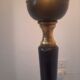Tripod floor lamp - 1950s - wood and brass.