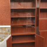 Beautiful 2-part Scandinavian-style piece of furniture with glass section, 1970s