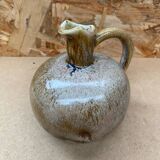 Antique glazed ceramic ball pitcher vintage drippings