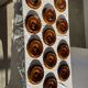 Set of 12 oyster or shell plates in glazed brown ceramic D