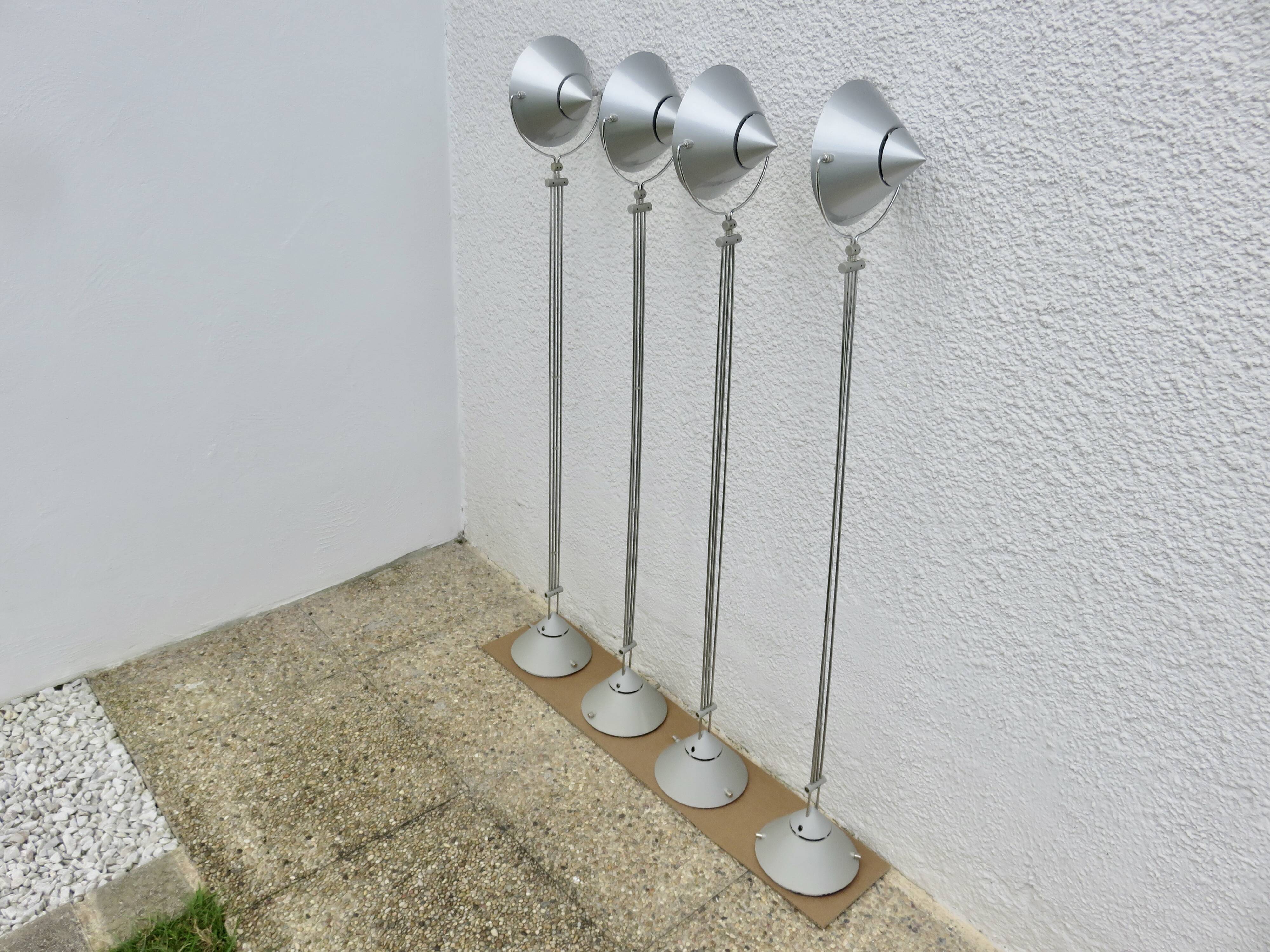 Set of 4 Artemide "mikado" pendant lights, FA Porsche design, 80s