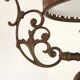 French Vintage Brass Metal And Wood Lantern Ceiling Light White Glass Shade 5120