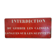 Plaque métal " interdiction de gerber les caisses....." vintage 1950