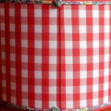 Abat-jour cylindrique vichy rouge et liberty