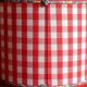 Red gingham and liberty cylindrical lampshade