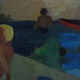 Painting the beach year 60s/70s Vintage