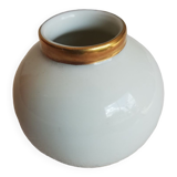 Very small round vase in off-white color with gold edging ESCHENBACH