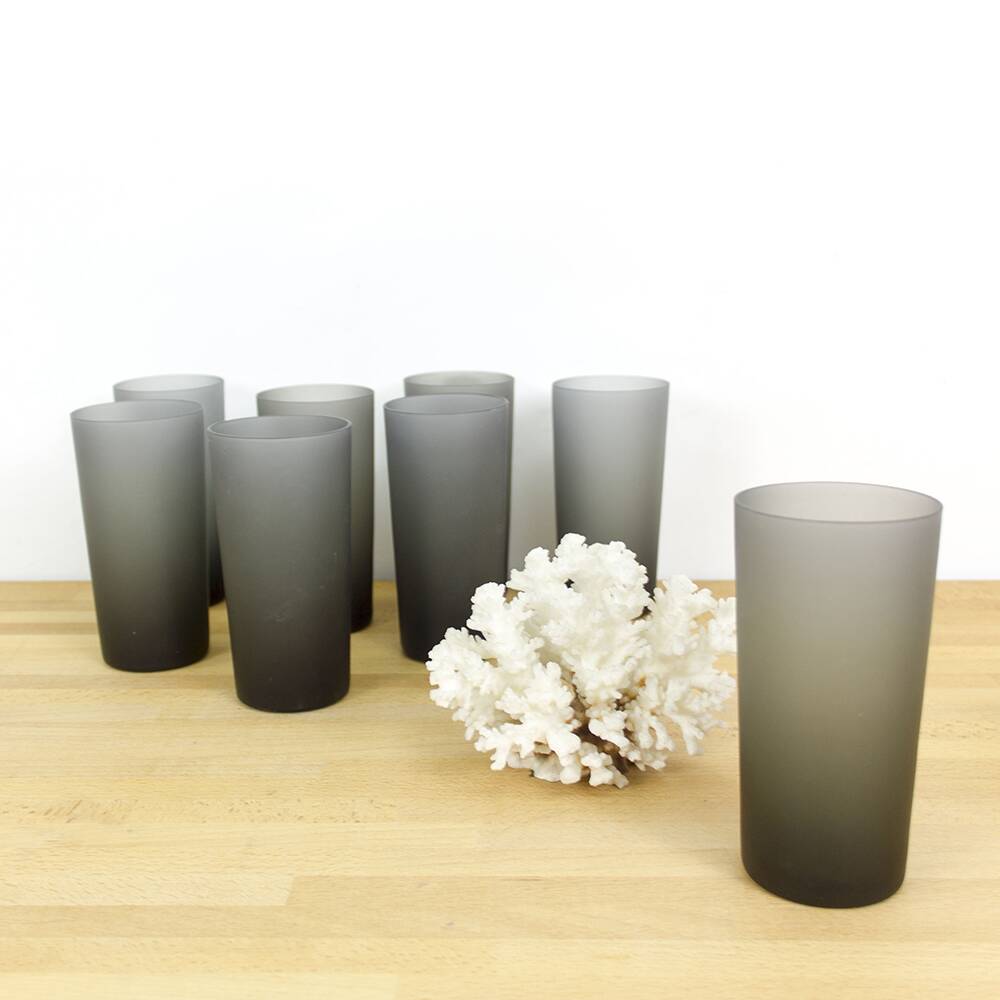 Vintage Matte Black Highball Glasses