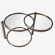 Round coffee table in glass and chrome 2 removable trays