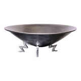 Vintage aluminium coupe/plate – zigzag base in Memphis style from the 80s.