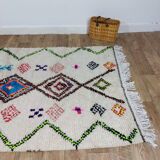 Handmade wool Berber rug 242 X 138 CM