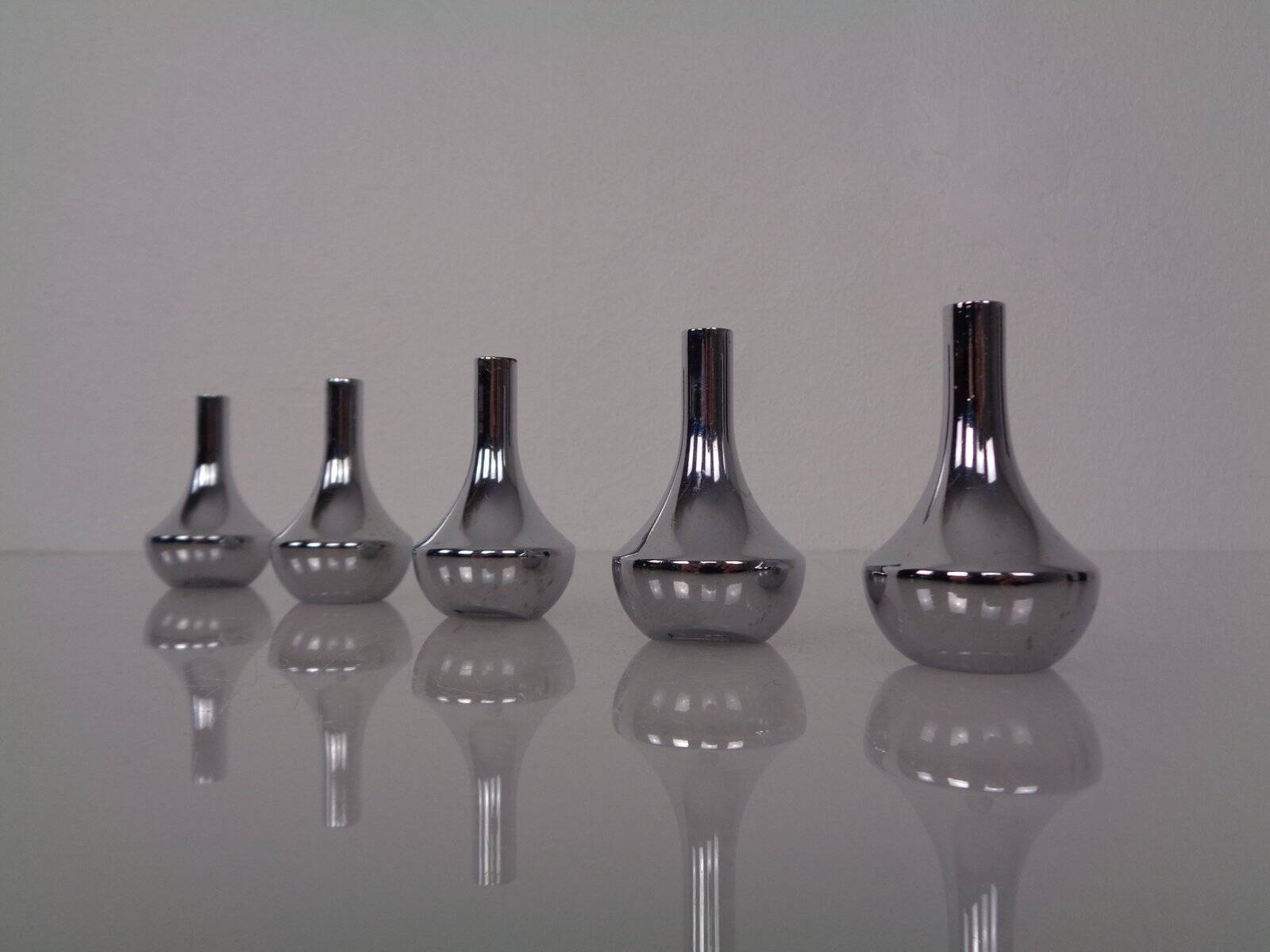 Chrome-Plated Candleholders by Quist, Germany, 1960s, Set of 5