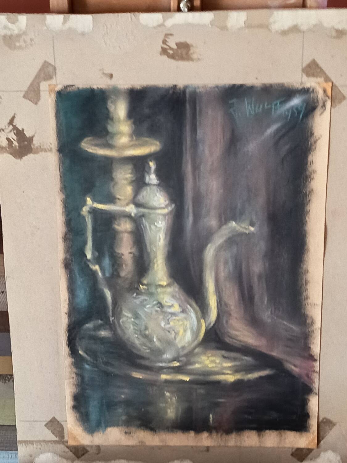 Charcoal drawing by J. Wulff, Belgian painter.