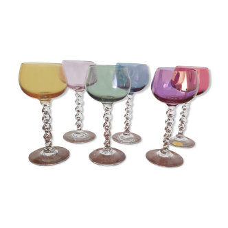 Lot de 6 verres Roemer en cristal de Loraine