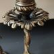 Paire Bougeoirs Carpe Koi, style Art Nouveau. En bronze patiné vieil or