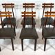 Set of six Mid-century Italian wood chairs