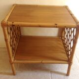 Vintage rattan side table