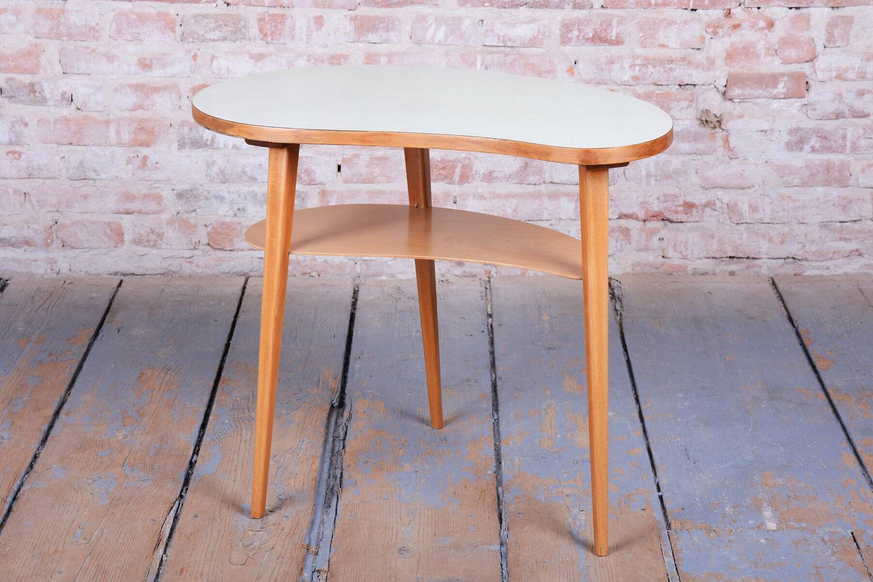 Mid-Century Side Table in Beech and Plywood, Czech, 1950s