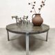 Slate round stone coffee table vintage