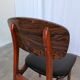 Vintage Mid-Century Wooden Dining Chair with Black Leather Seat