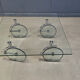 Glass coffee table with wheels, 1980s