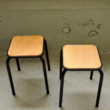 Pair of vintage industrial stools - 70s